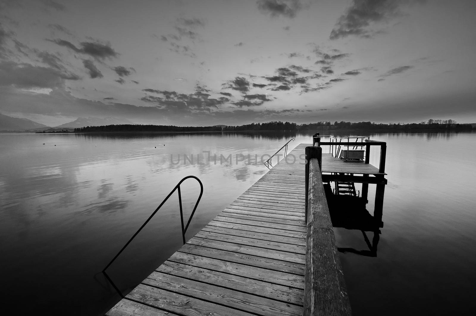 Sunset at lake Chiemsee in Germany