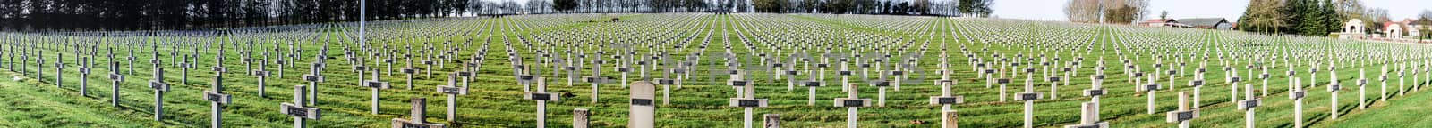 Panorama Cemetery world war one in France Vimy La Targette