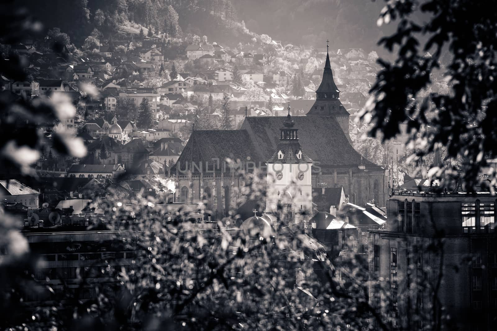 View of Brasov old city known as Kronstadt located in the central part of Romania
