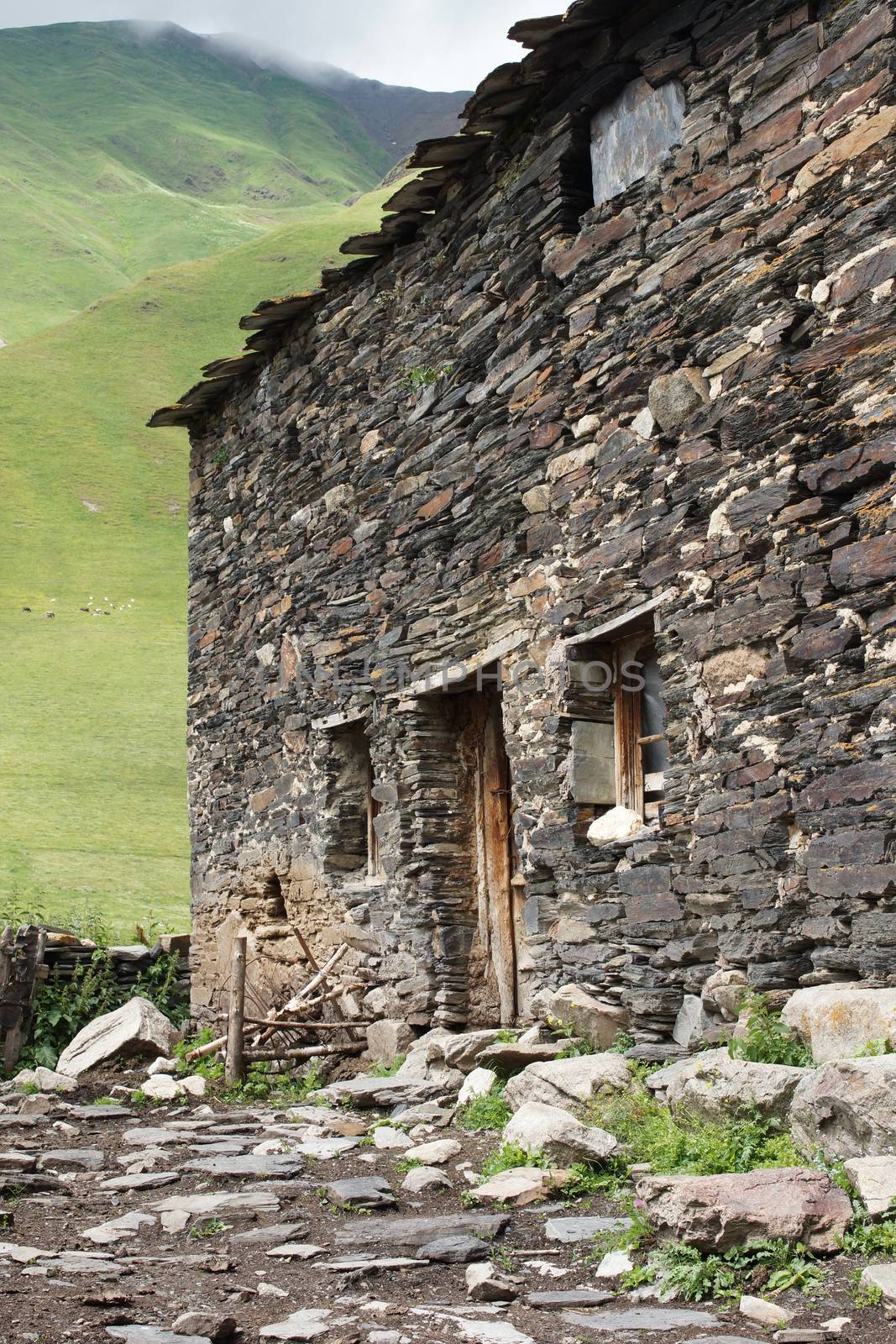 Traditional houses in Swanetia, Ushguli, Georgia, Europe