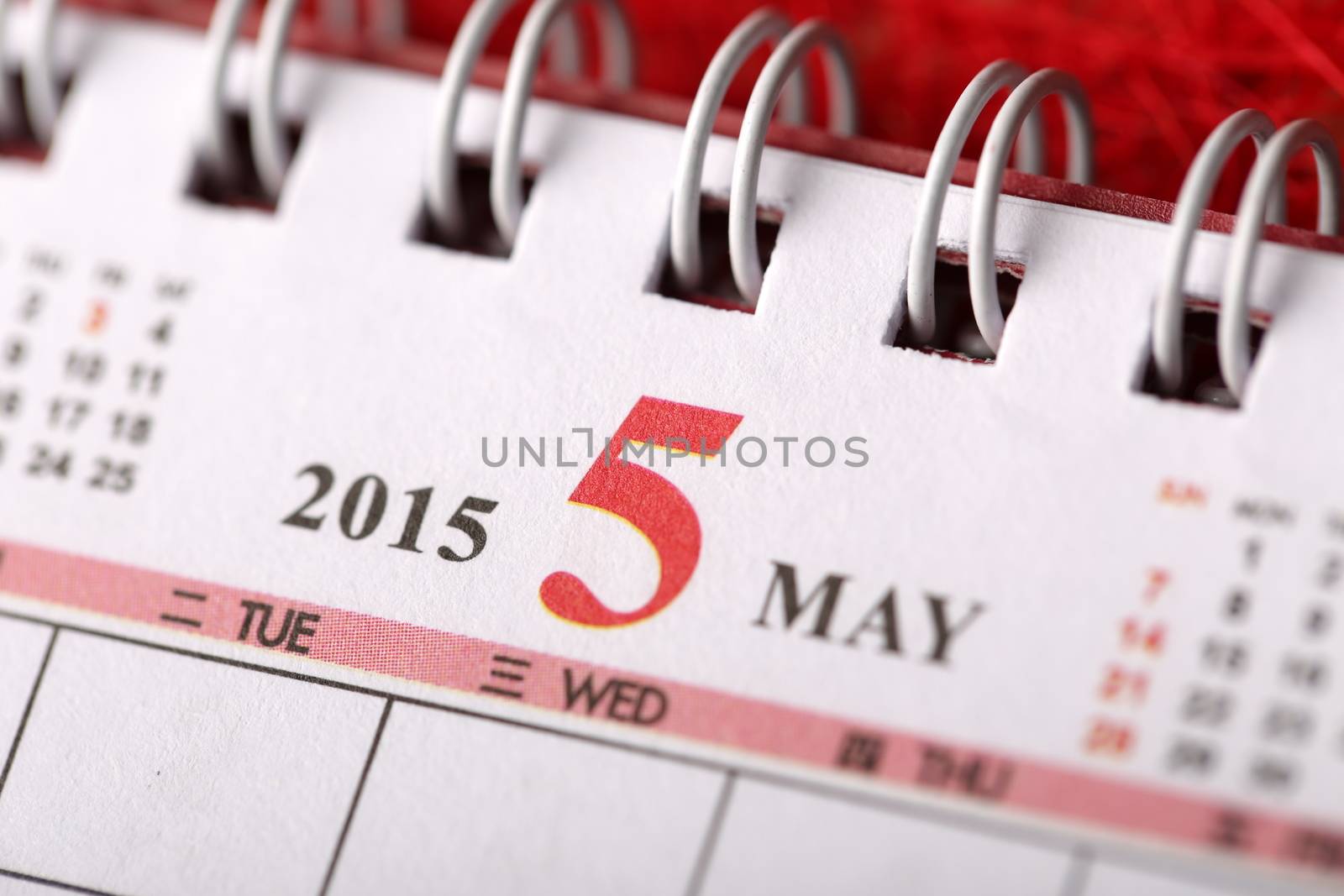 Macro Chinese Calendar 2015 - May with Chinese number word