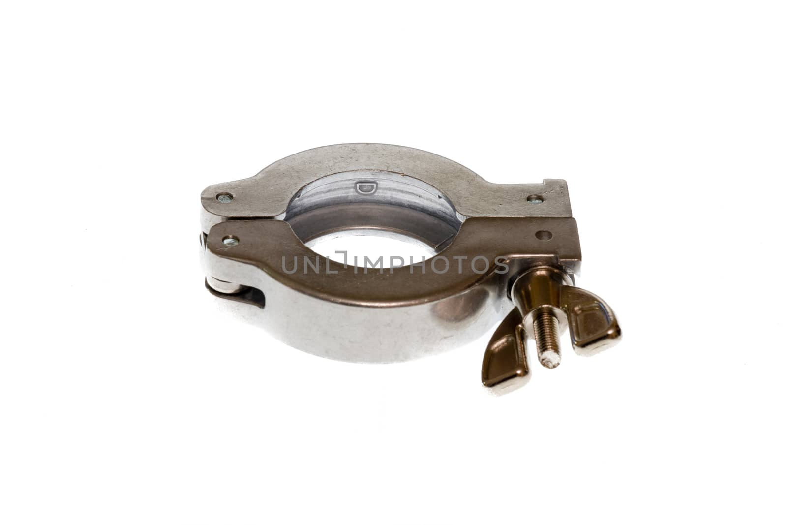 Metal collar with hand screw for pipe