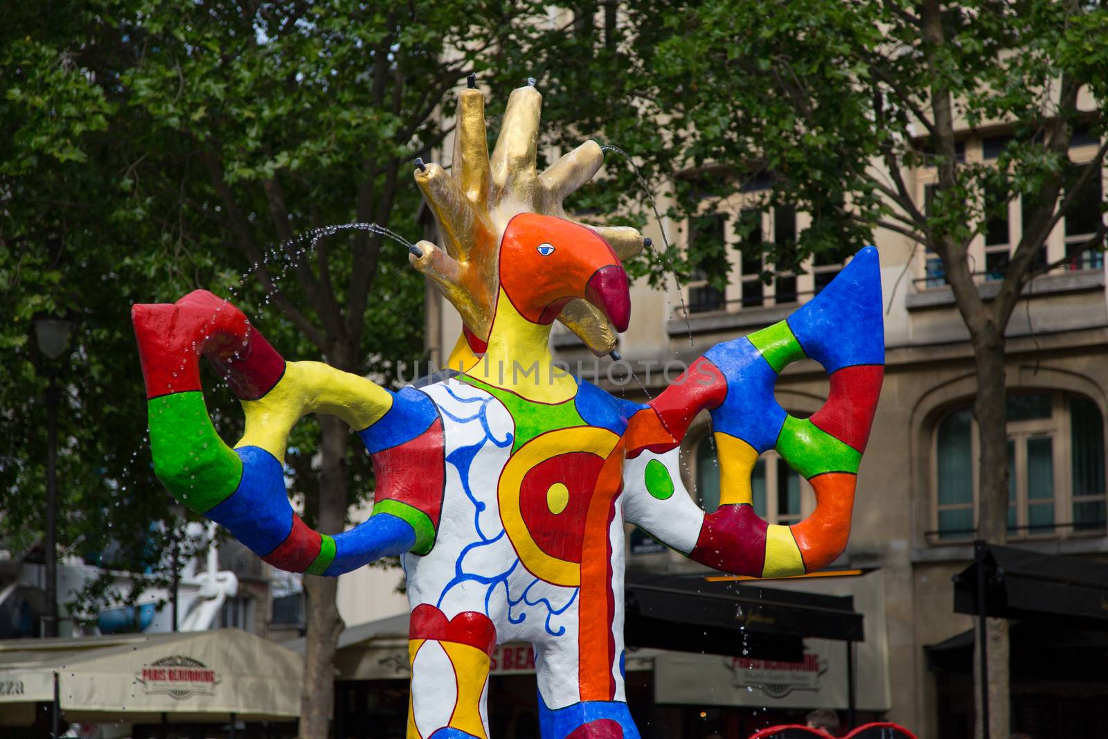 Stravinsky Fountain close to the Centre Pompidou in Paris