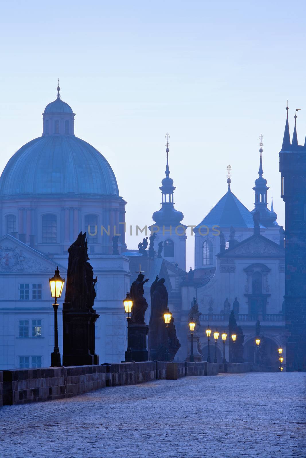 charles bridge, towers of the old town by courtyardpix