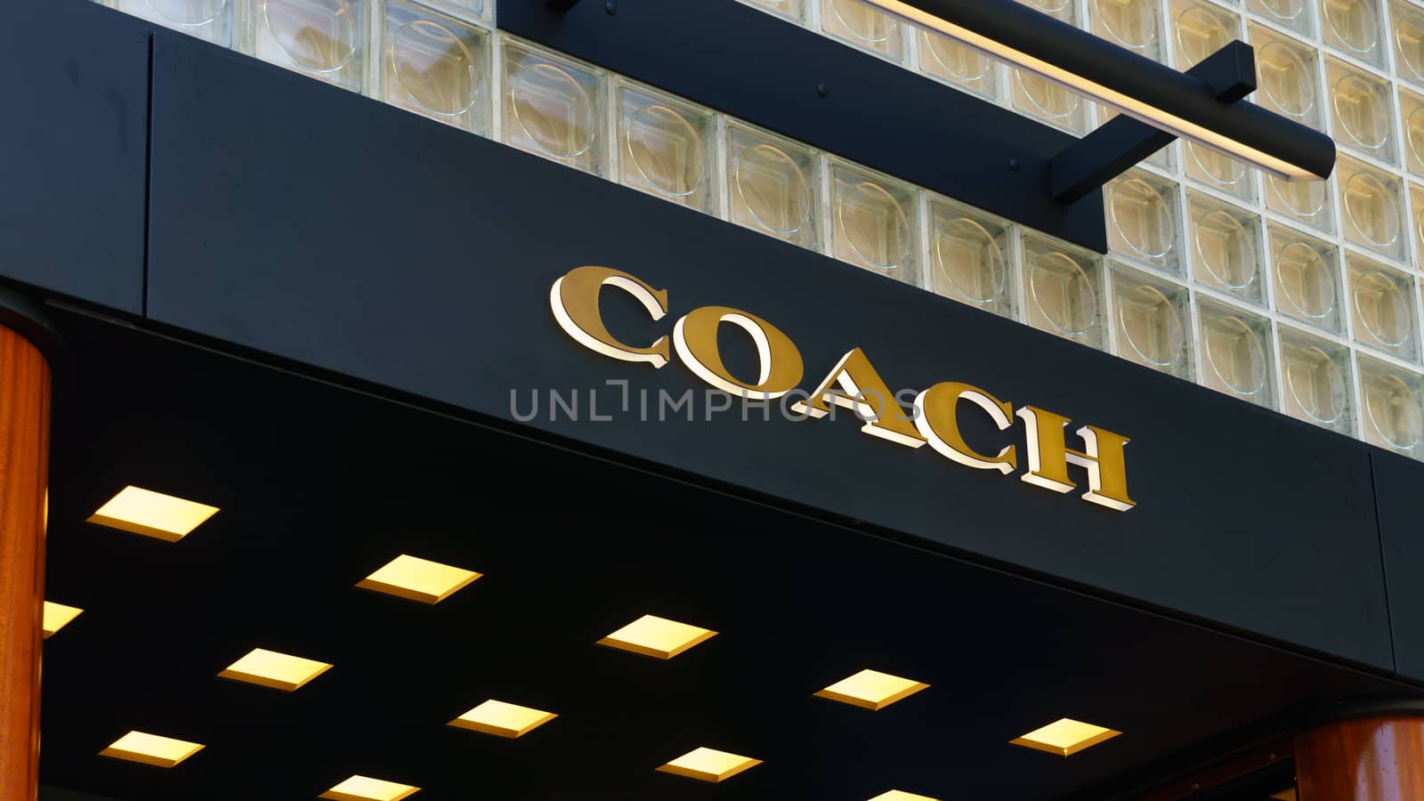 BEVERLY HILLS, CA/USA - JANUARY 3, 2015: Coach retail store exterior. Coach, Inc. is a New York-based luxury fashion company that got its start manufacturing small leather goods.