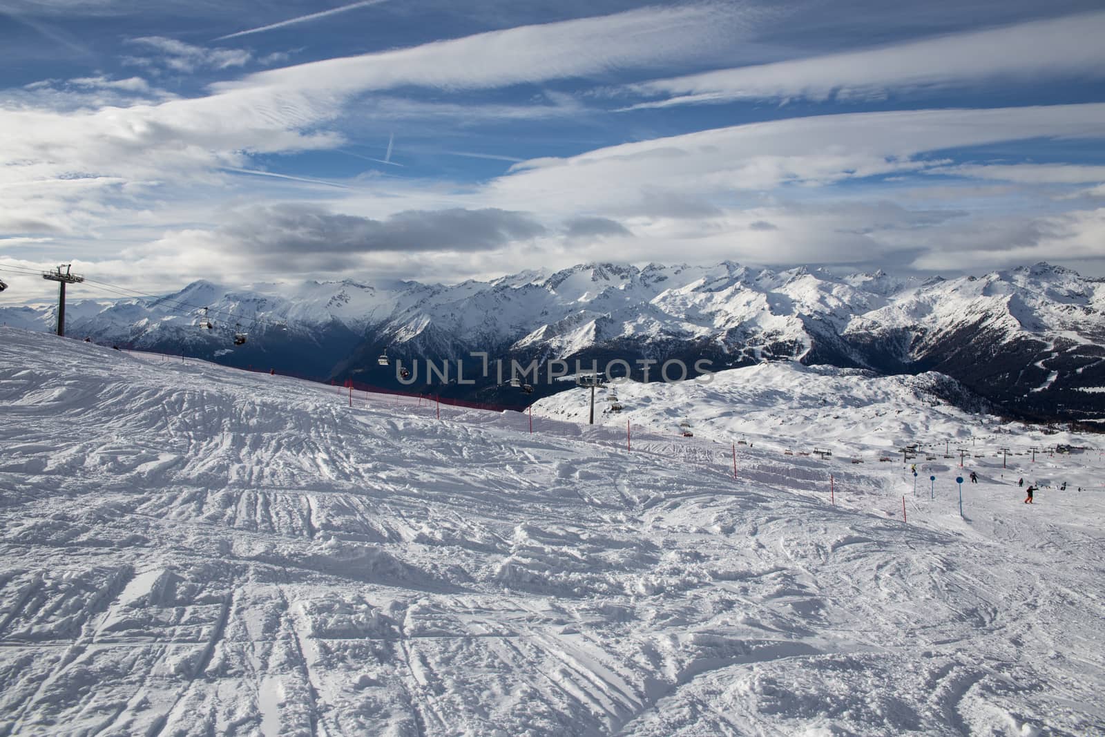Ski Slope near Madonna di Campiglio Ski Resort, Italian Alps