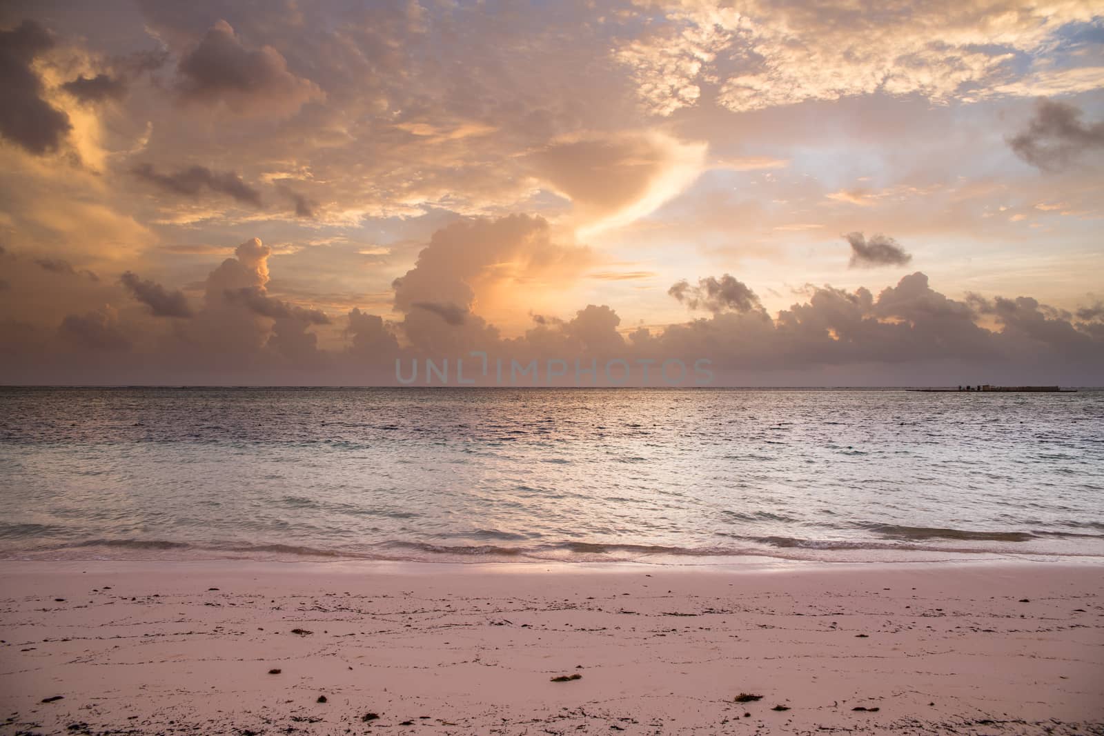 Caribbean beach at sunrise