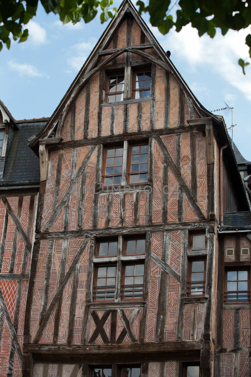 Half-timbered house in Tours, Loire Valley, France 