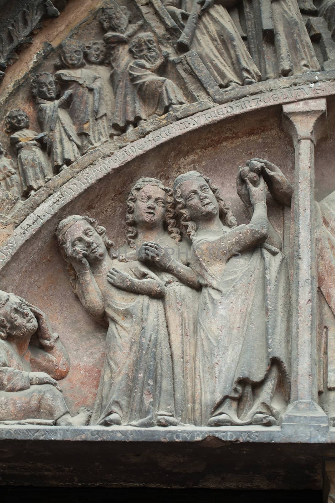  Colmar - Cathedral of Saint Martin, reliefs on the portal 