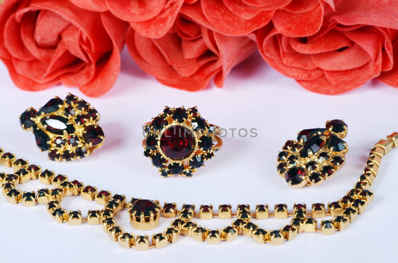 czech garnets jewelry set