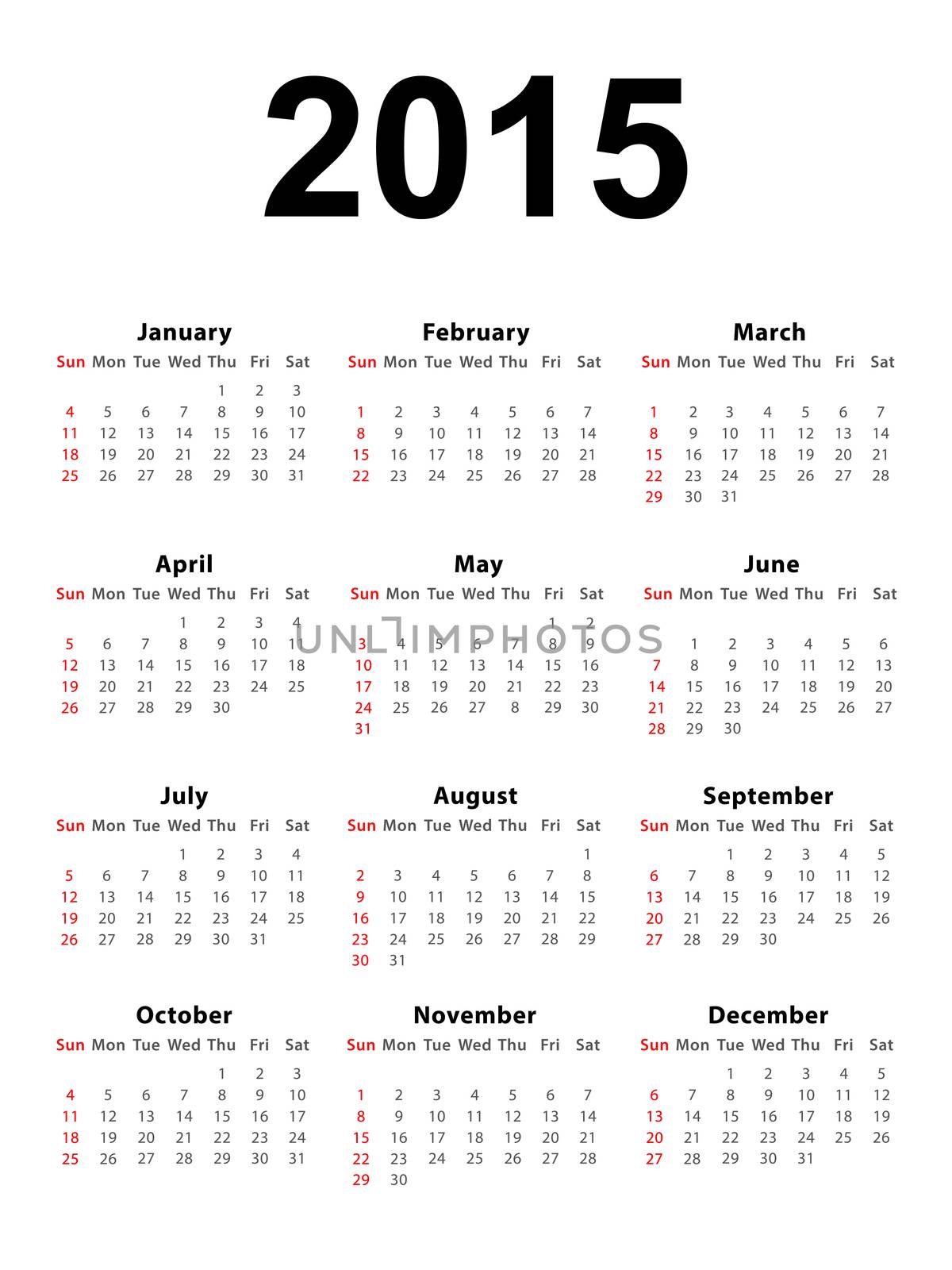 Calendar 2015 Portrait by dynamicfoto