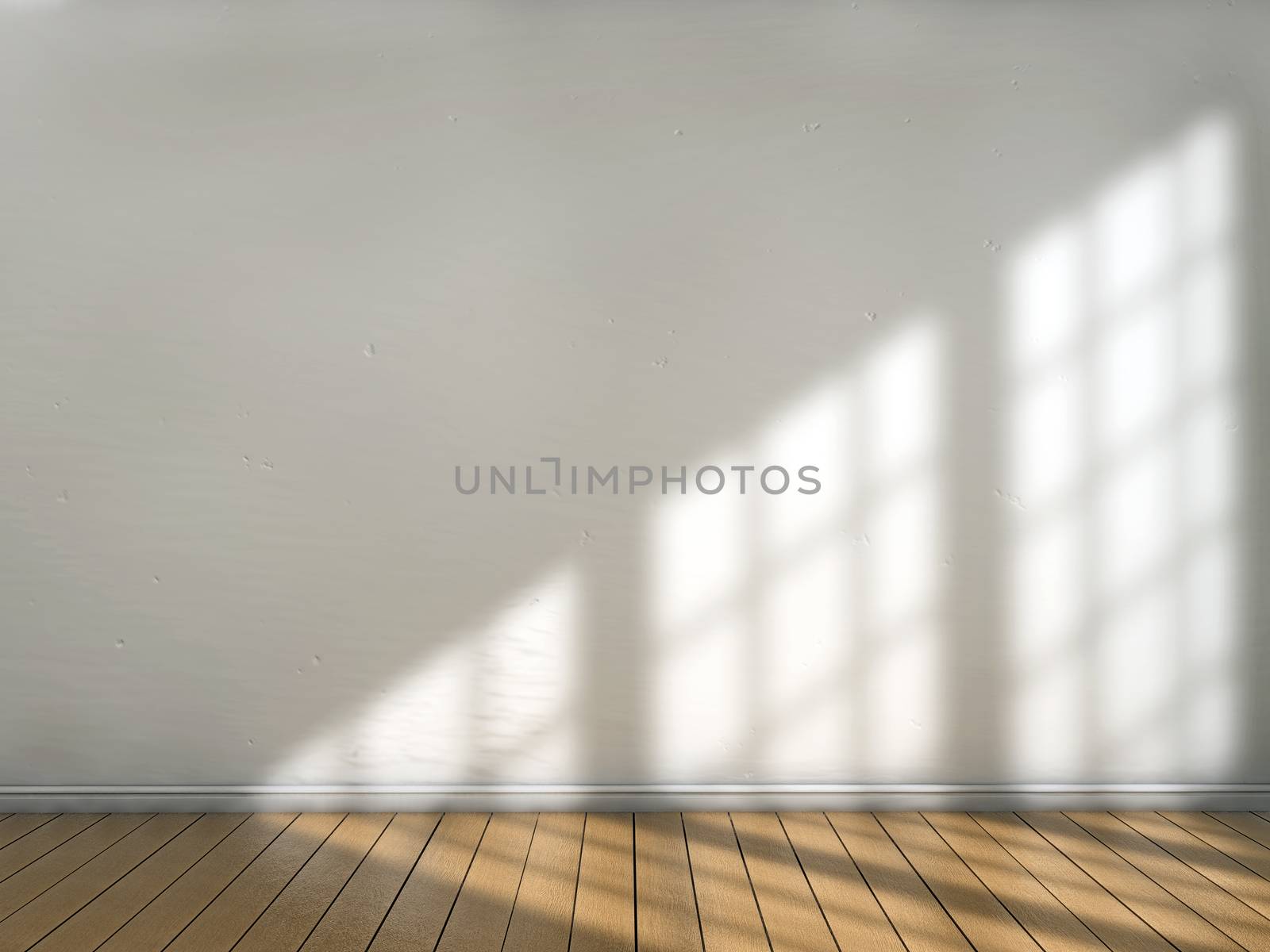 Room with sun light illuminating from a window