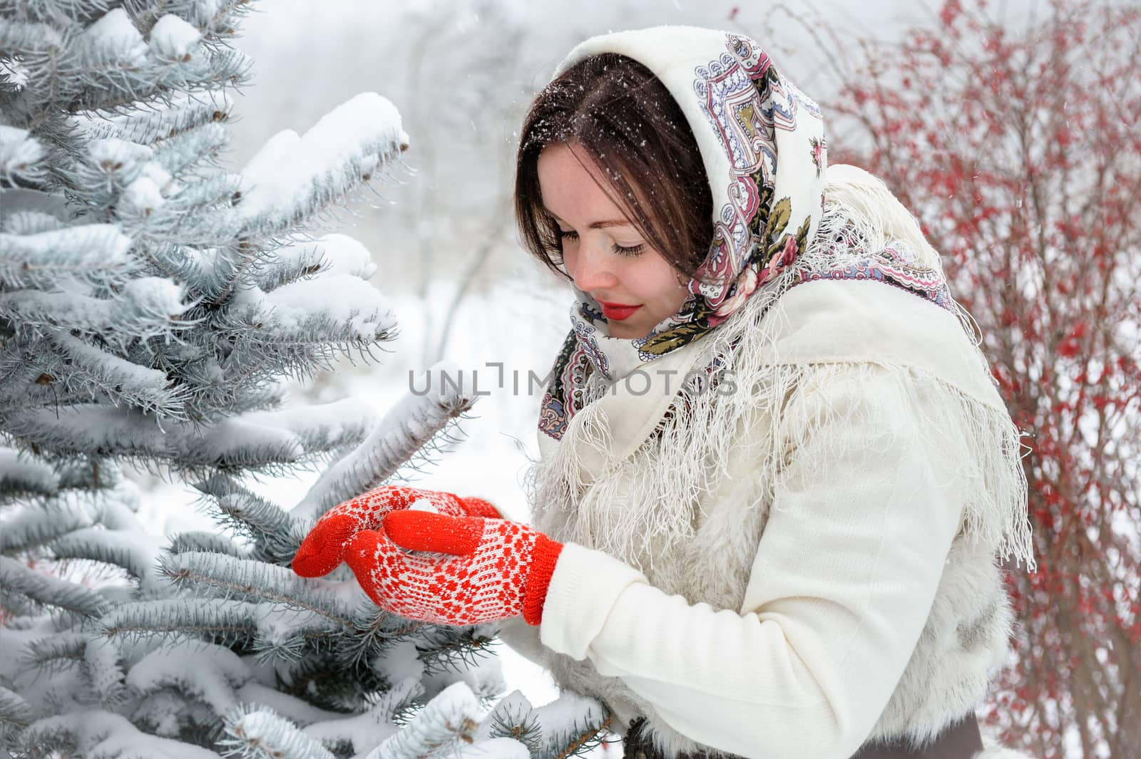 Young Russian woman in winter park by starush
