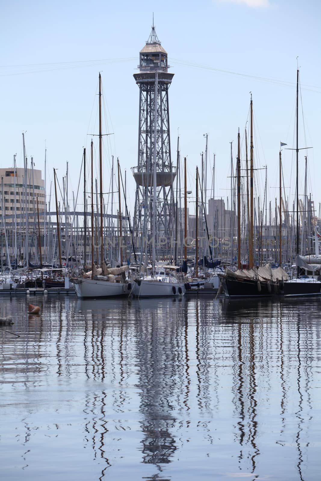 yachts in the harbor Marina Barcelona Spain