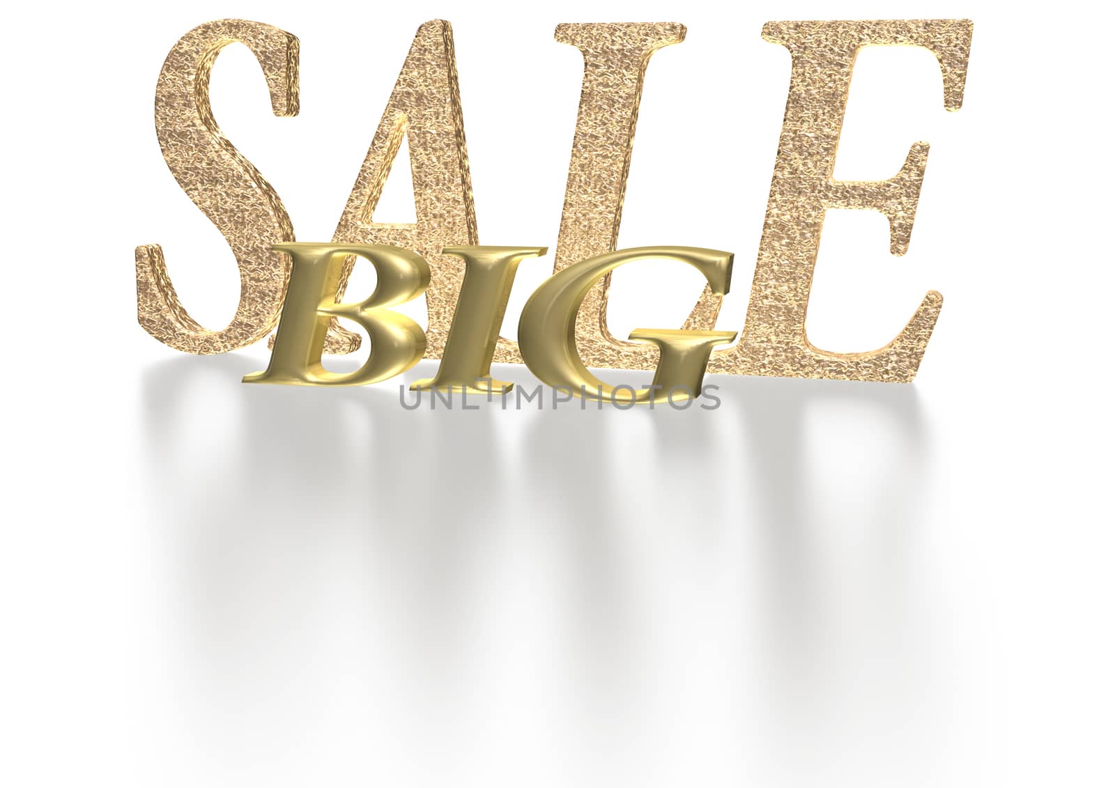 Glossy three-dimensional inscription Big Sale as a sign.
