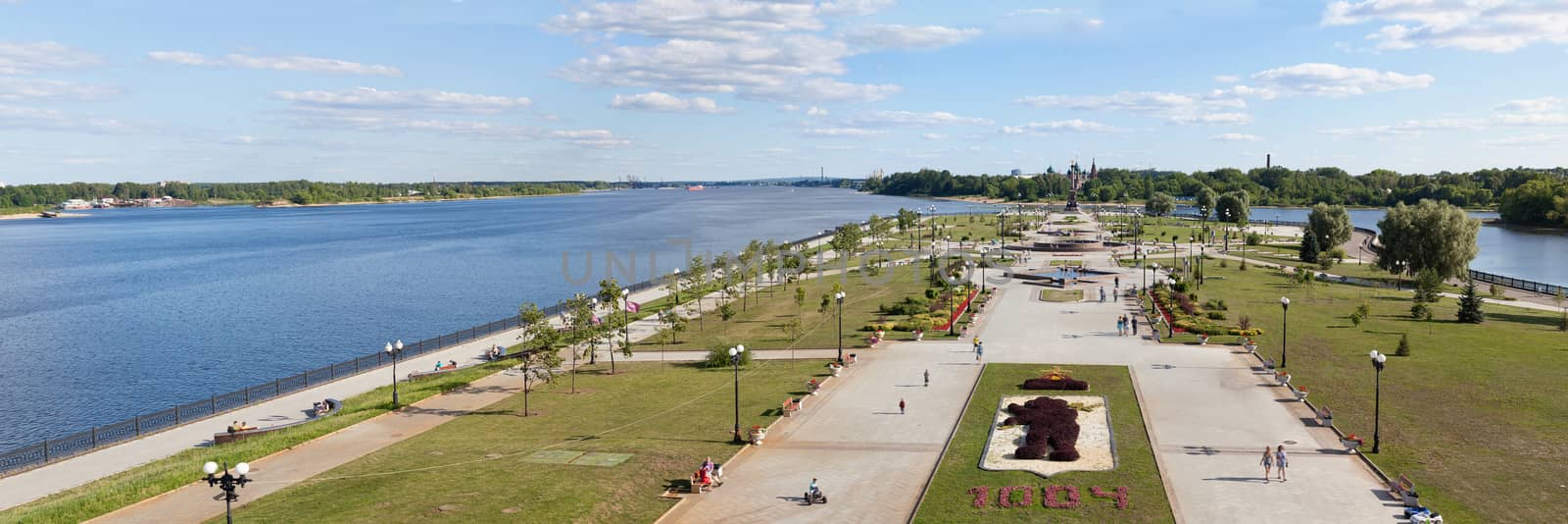 panorama of the city of Yaroslavl, Russia, in a sunny day