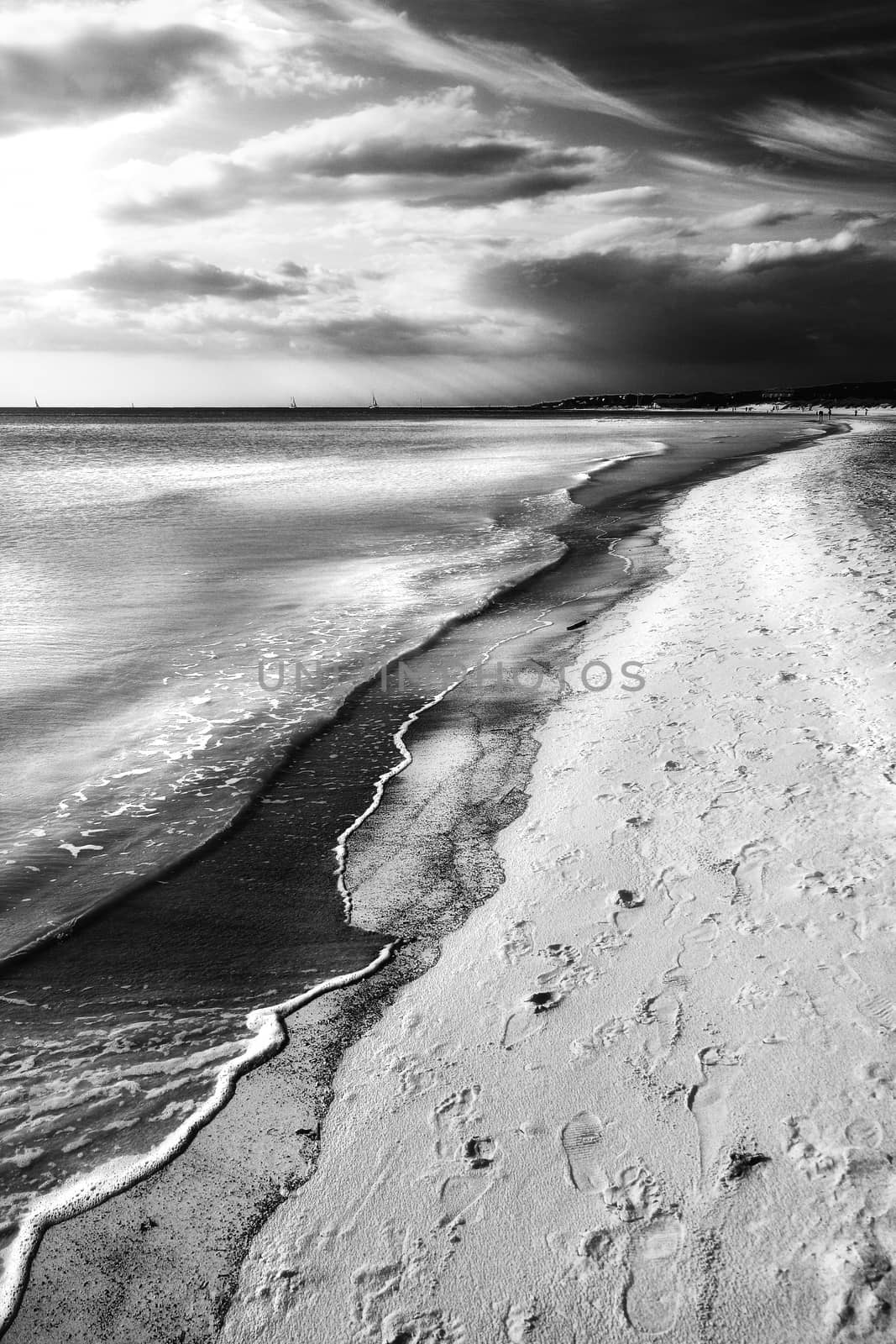 Calm after the storm in a beach