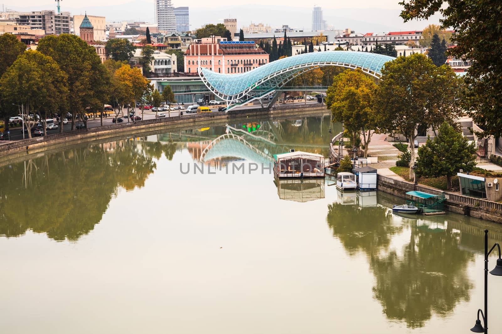 View of Bridge of Peace in Tbilisi, Georgia