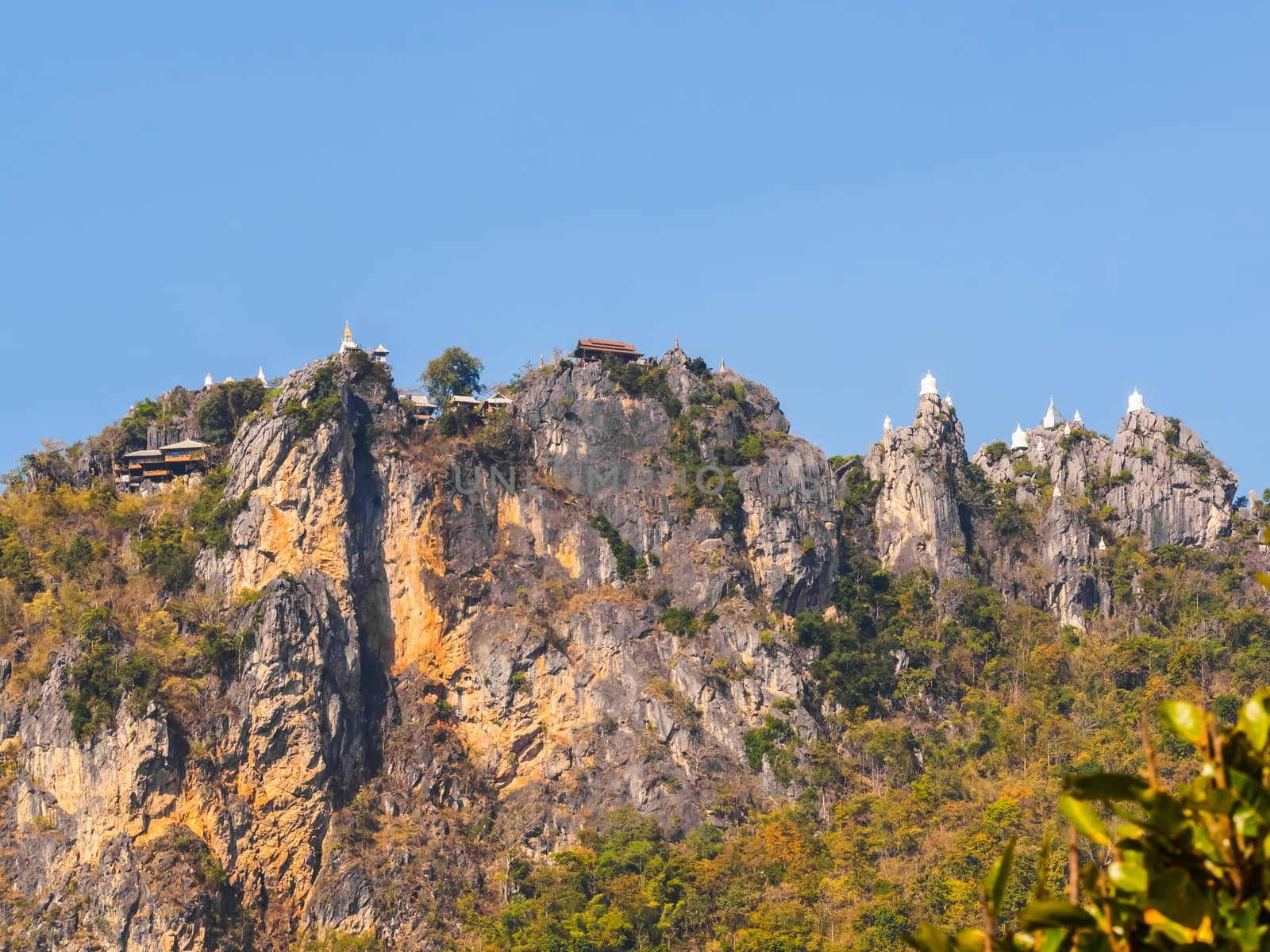 Buddhist Temple on the mountain in Lampang Province