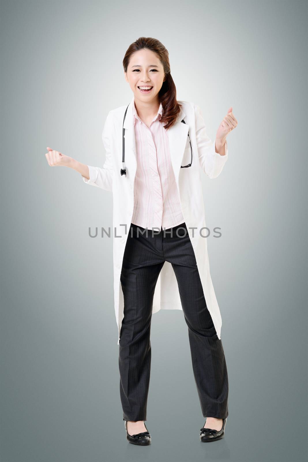 Cheerful Asian doctor by elwynn