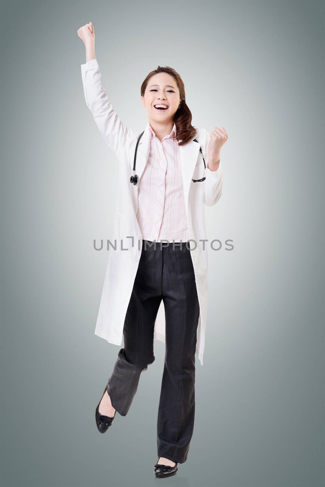 Cheerful Asian doctor by elwynn