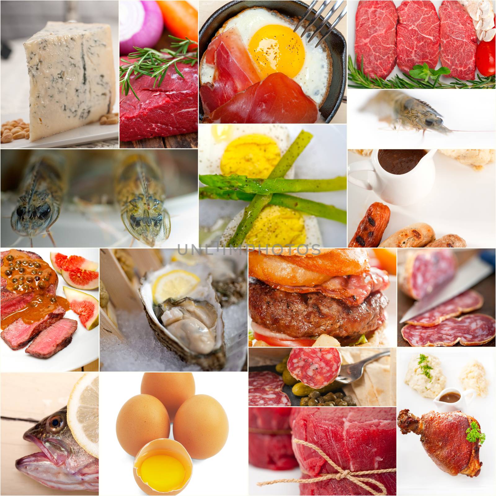 high protein food collection collage by keko64