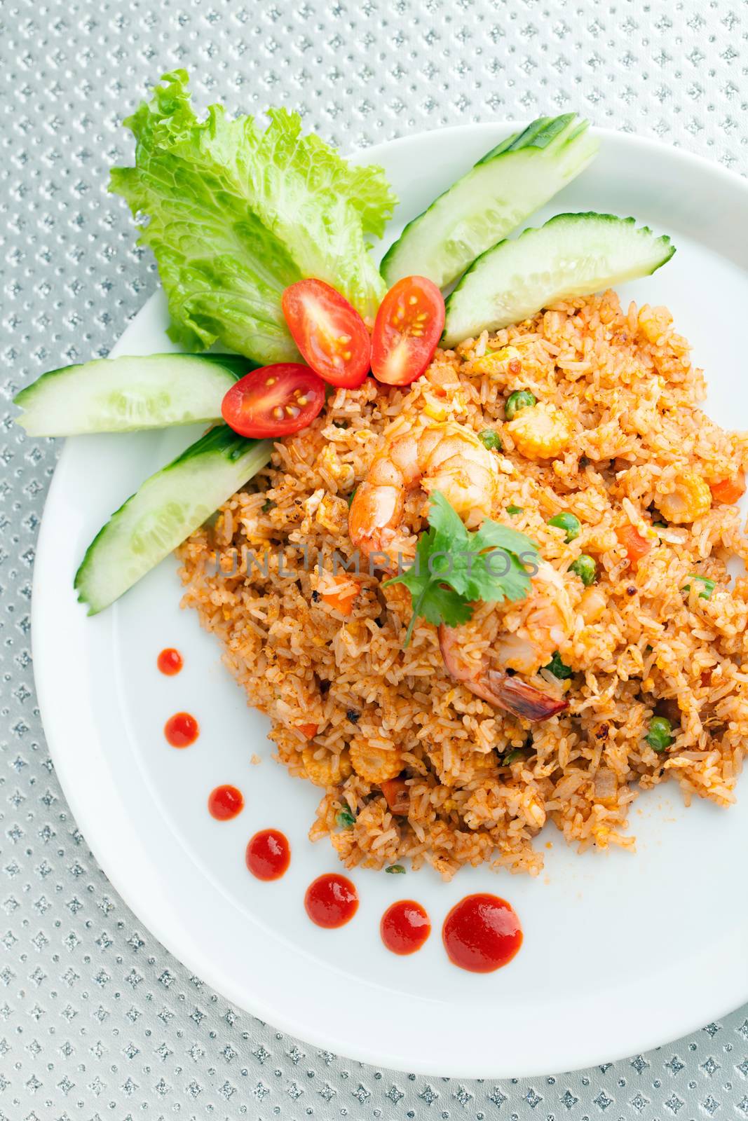 Sriracha Fried Rice with Shrimp by graficallyminded