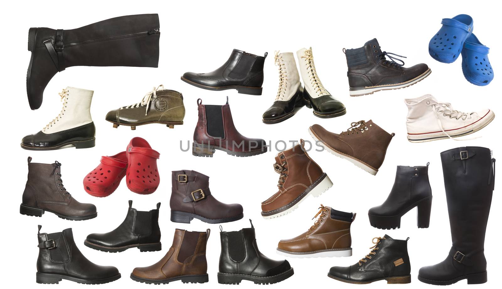 Large Group of isolated shoes by gemenacom