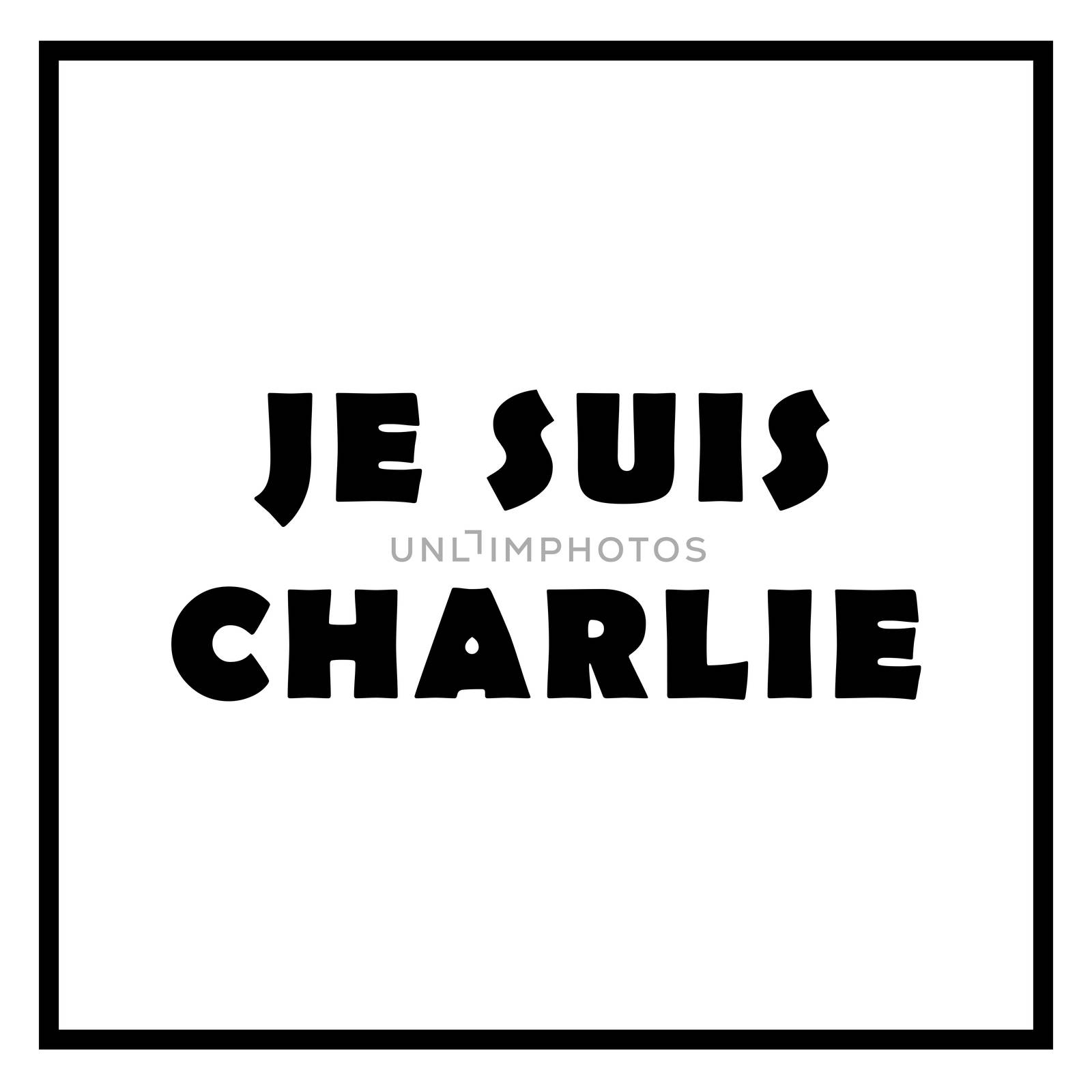 The text Je Suis Charlie on white background.