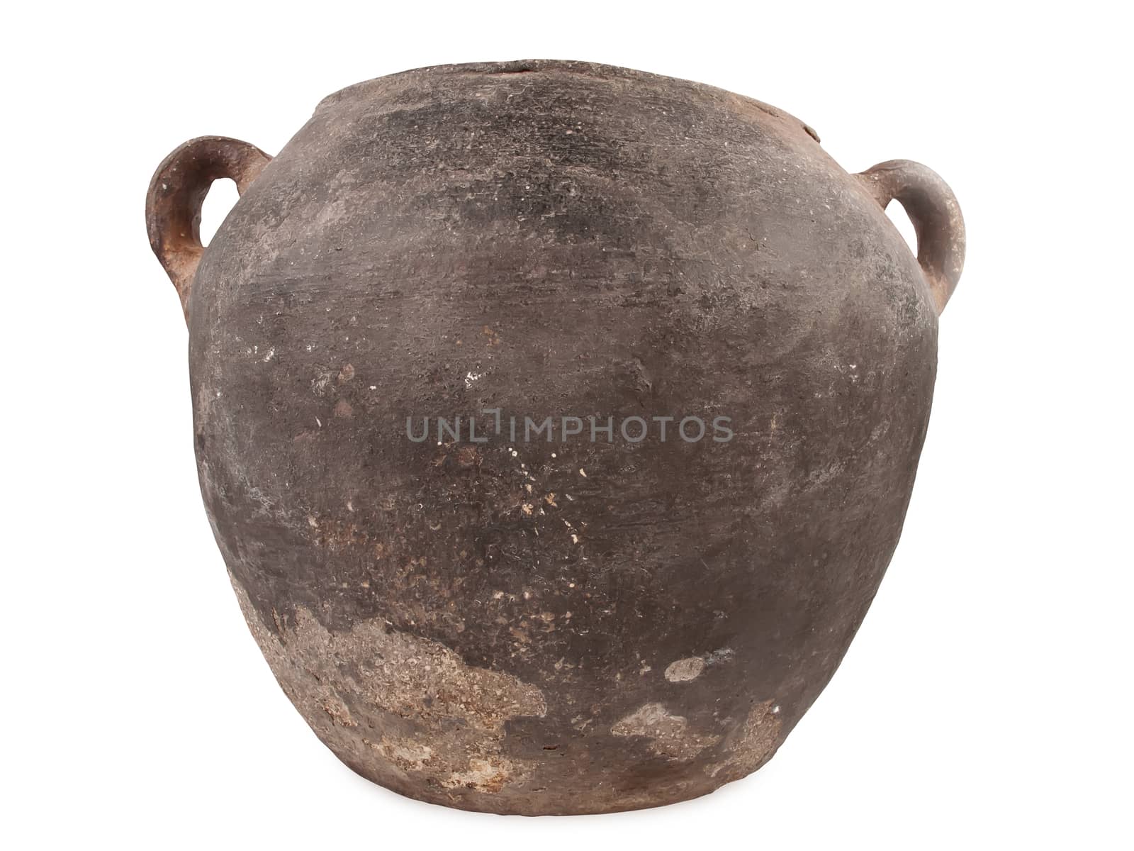 old traditional vintage pot isolated on white background, studio shot