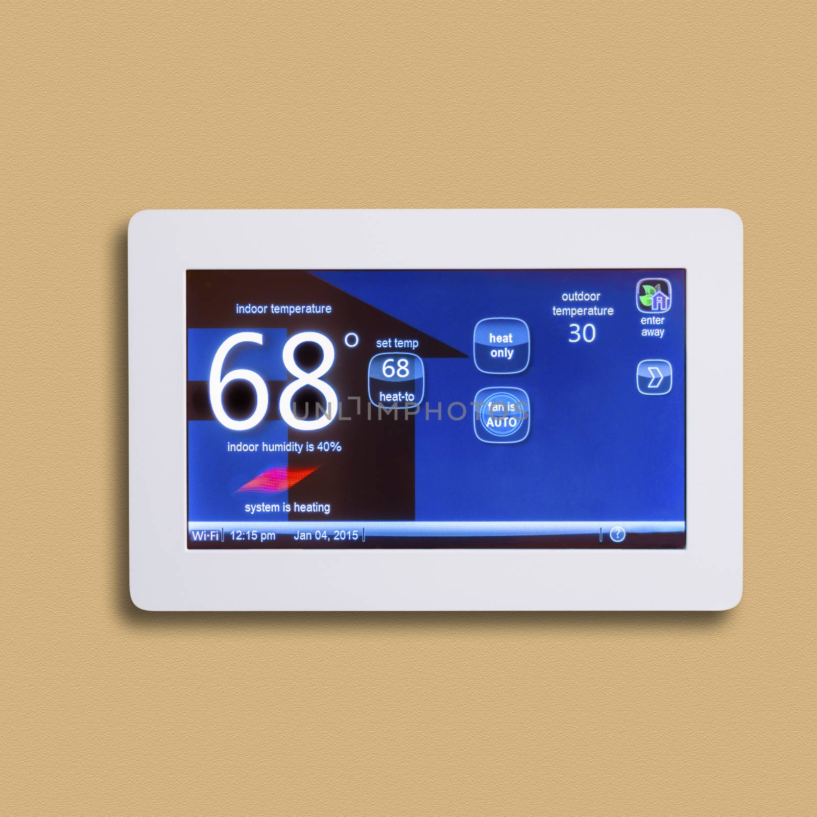 Programmable thermostat for temperature control in homes, isolated