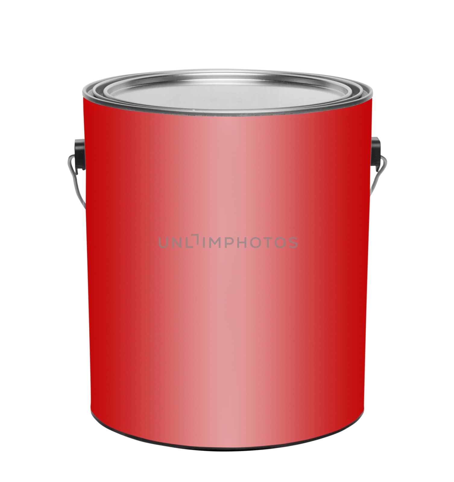 Red gallon paint can, isolated on a white background