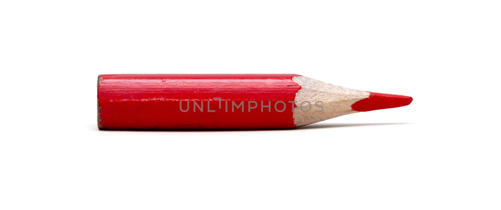 Red pencil isolated on white background