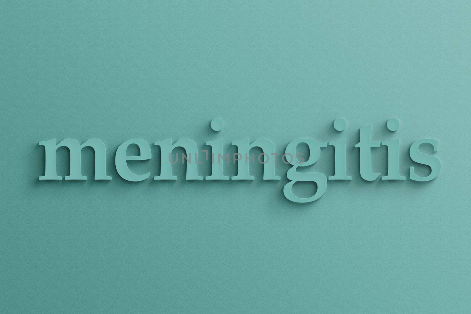 3D text with shadow on wall, meningitis .