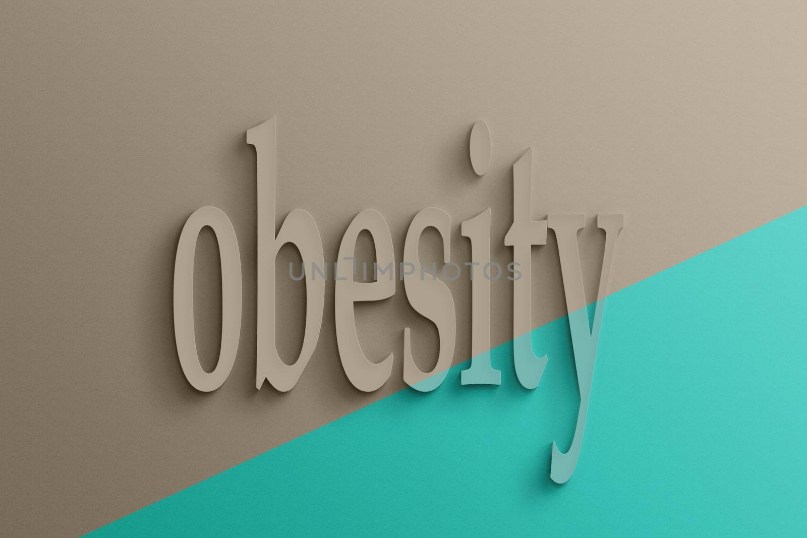 3D text on the wall, obesity