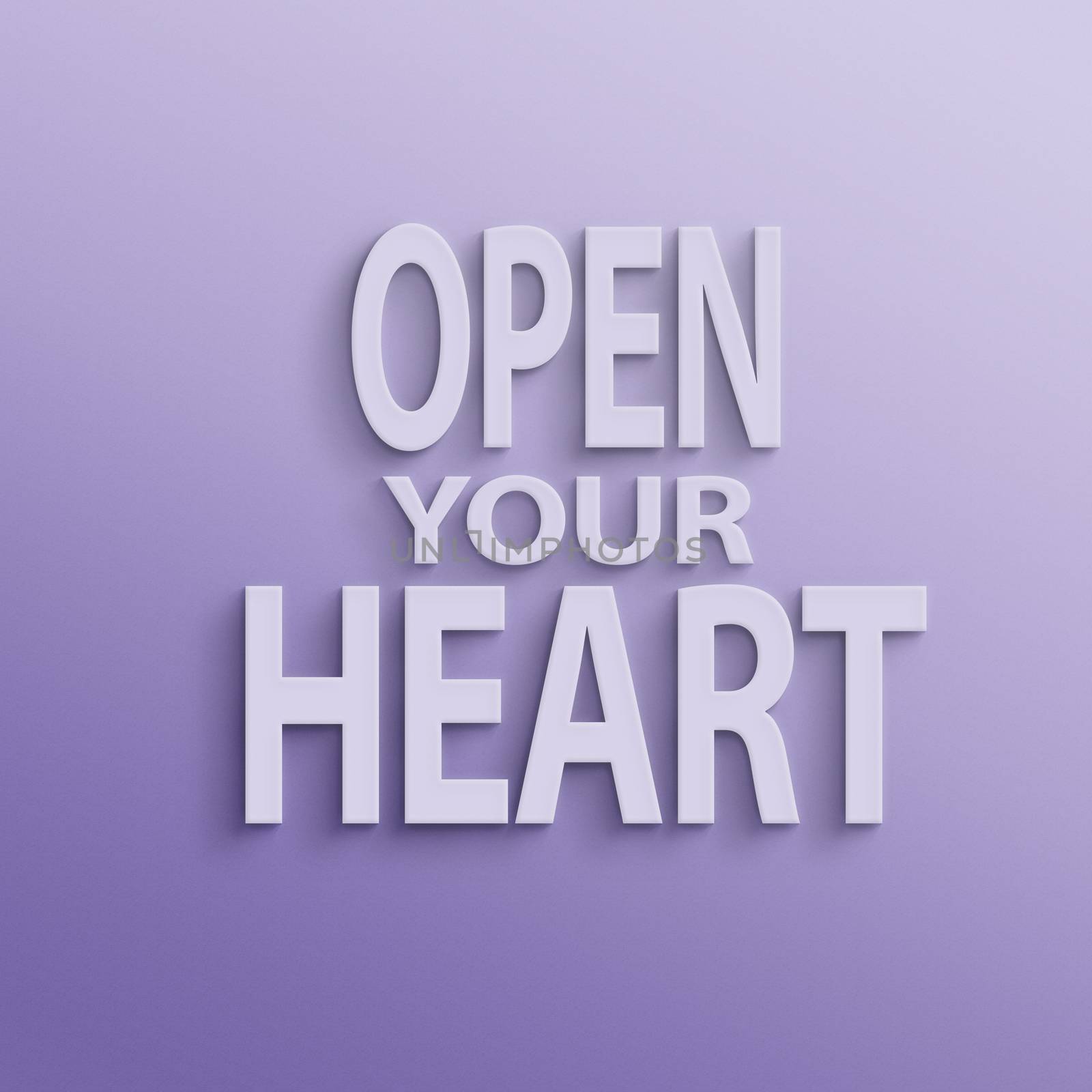 text on the wall or paper, open your heart