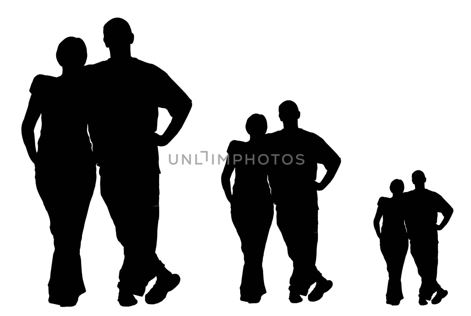 collage of silhouettes of men and women by zhannaprokopeva