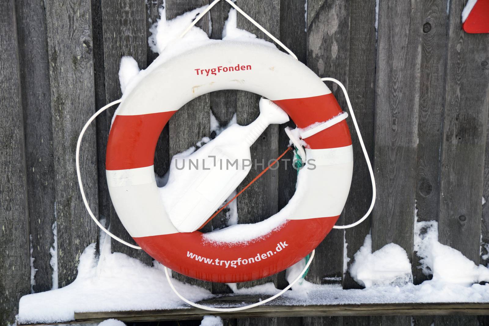 Lifebuoy in the snow