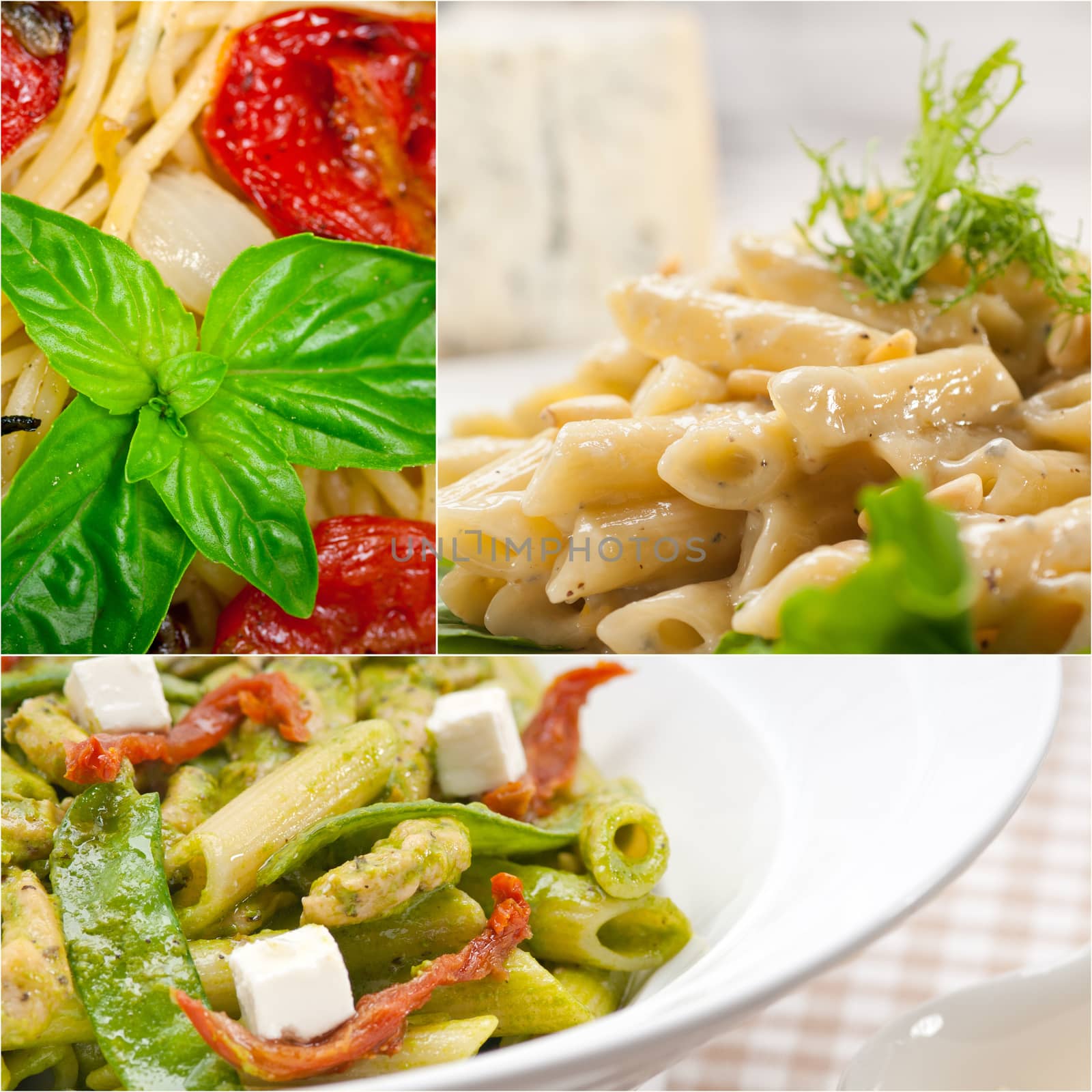 collection of different type of Italian pasta collage by keko64