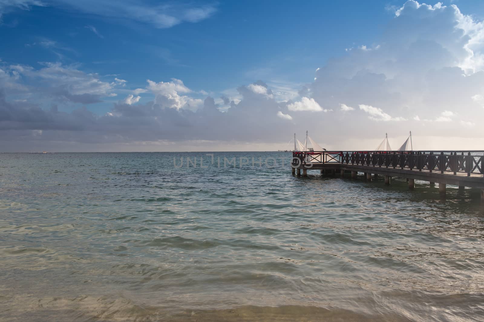 Boat bridge in Bavaro beach, the Dominican Republic