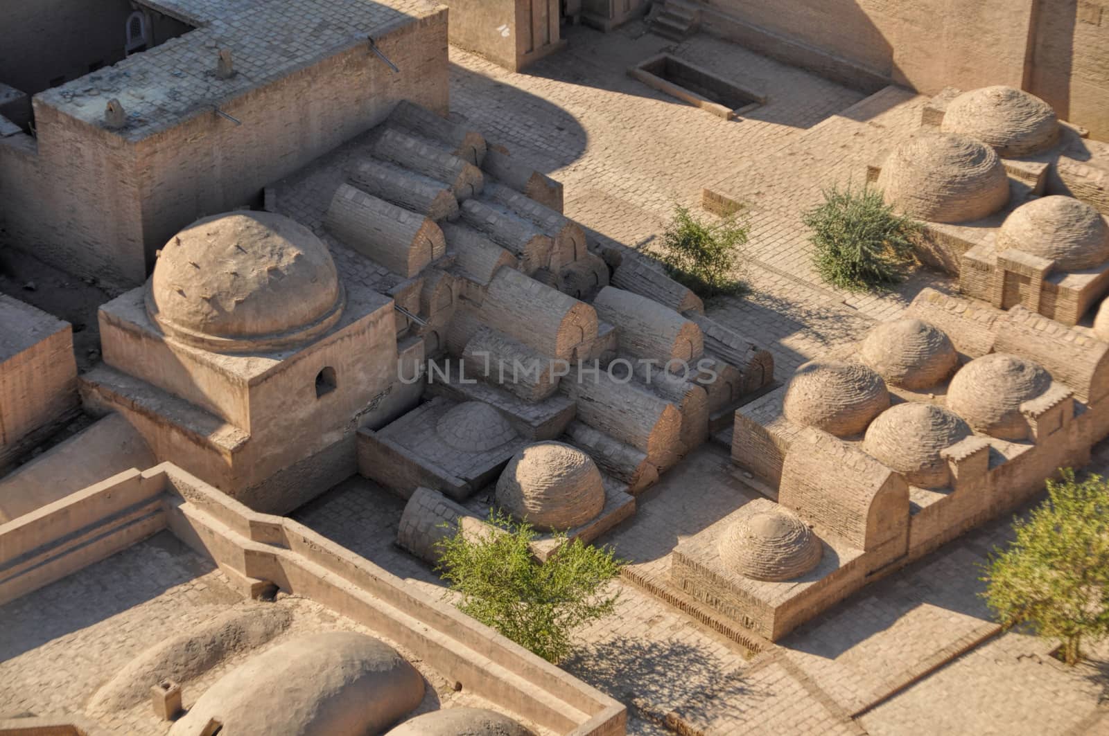 Unusual rooftop structures in Khiva, Uzbekistan