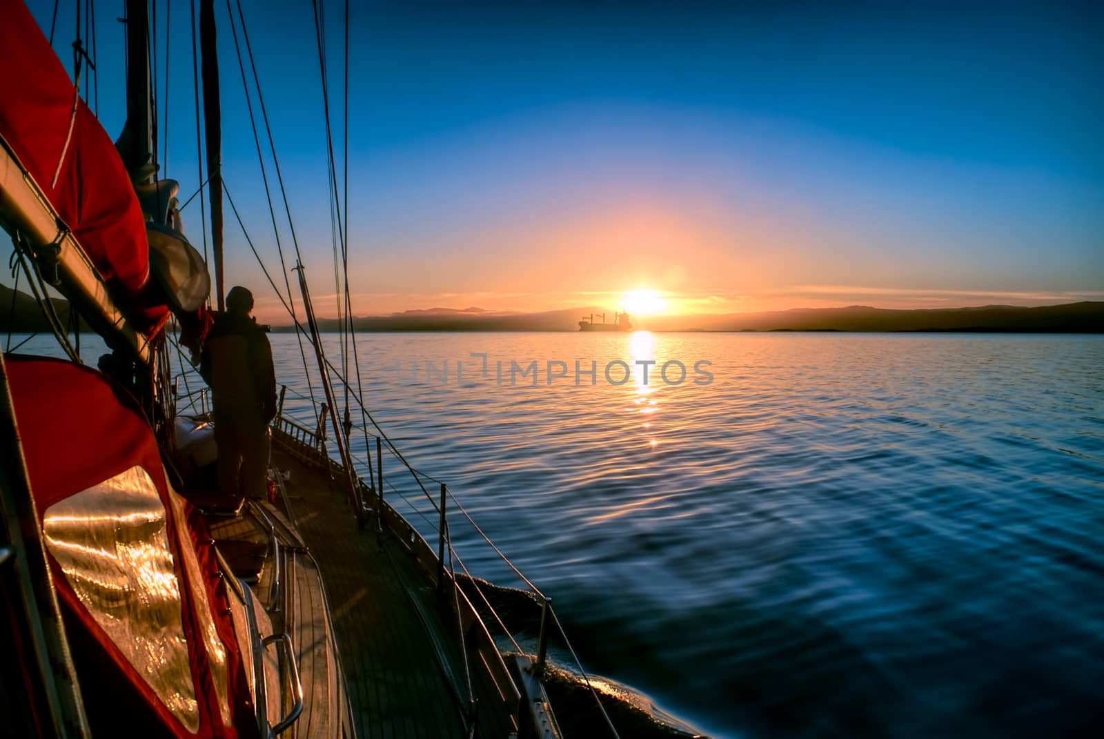 Sunrise from yacht by MichalKnitl