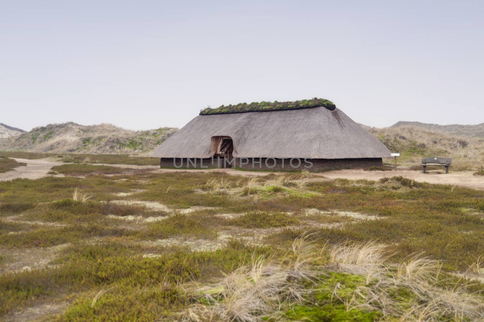 Prehistoric Reconstruction of a Stone Age House on Amrum in Germany