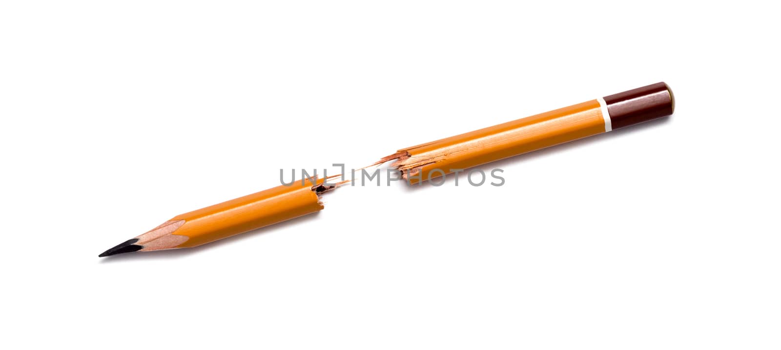 broken pencil on a white background