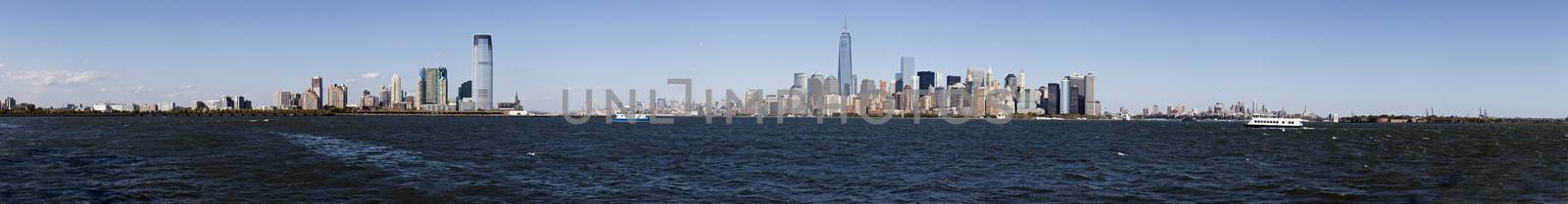 Panorama New York City, Jersey City, Brooklyn and Governors Isla by hanusst