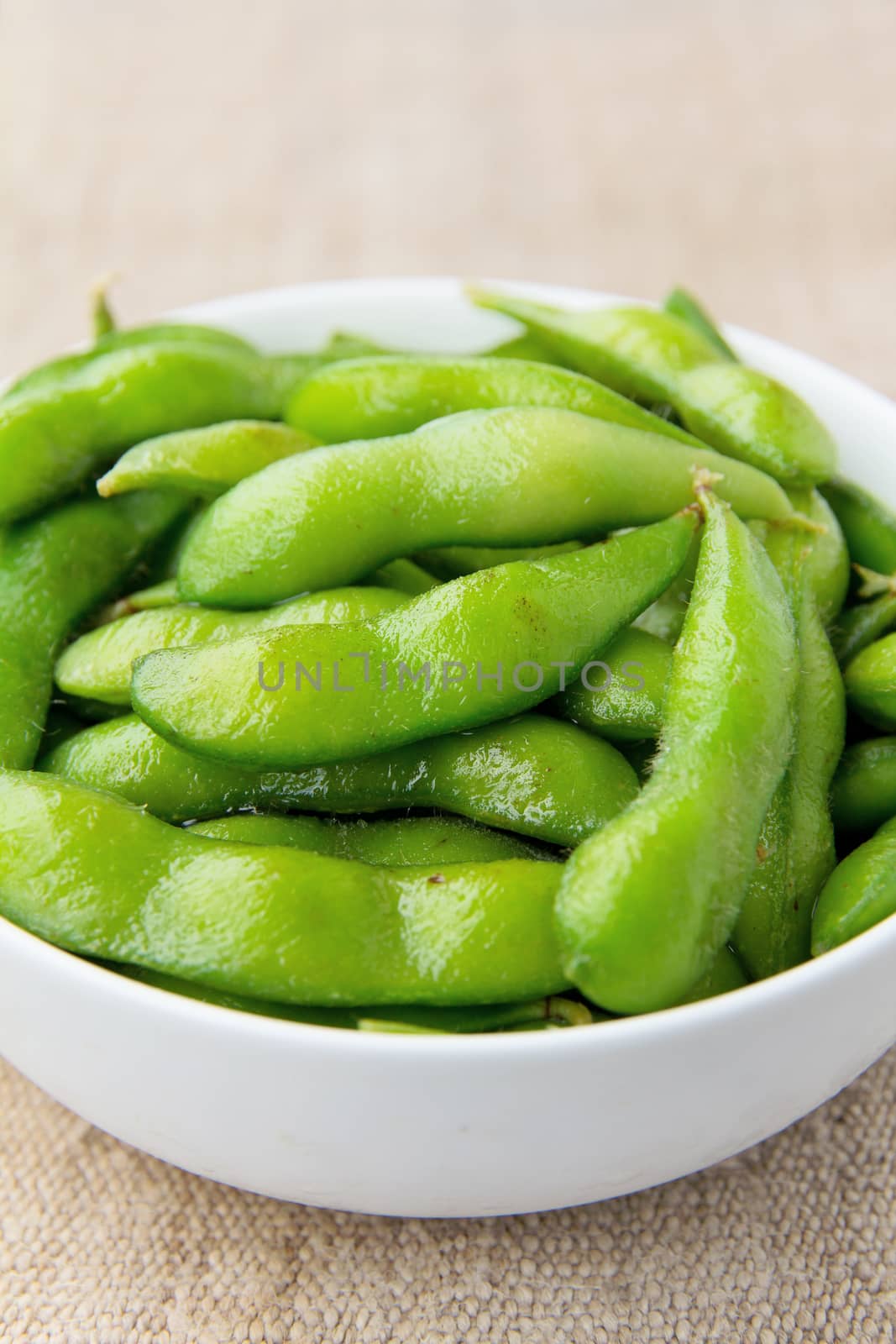 fresh Edamame soy beans background