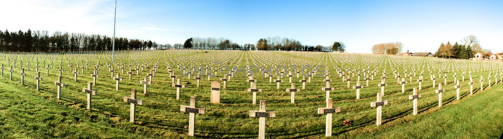 Panorama cemetery of French soldiers from World War 1 in Targette