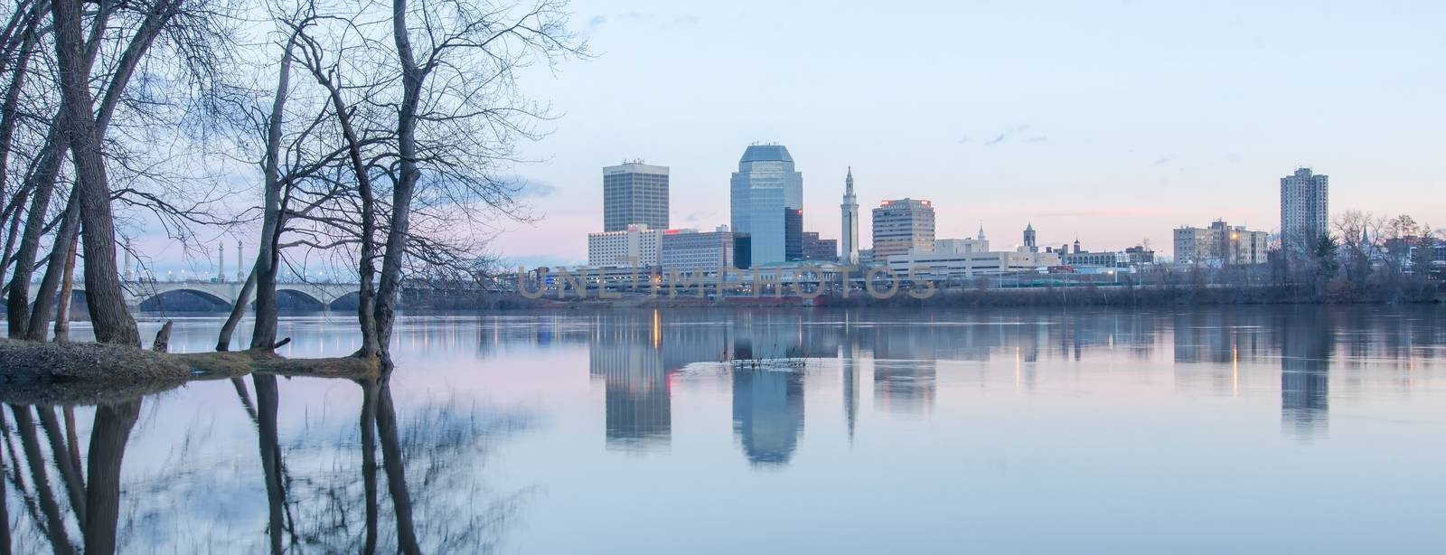 springfield massachusetts city skyline early morning by digidreamgrafix