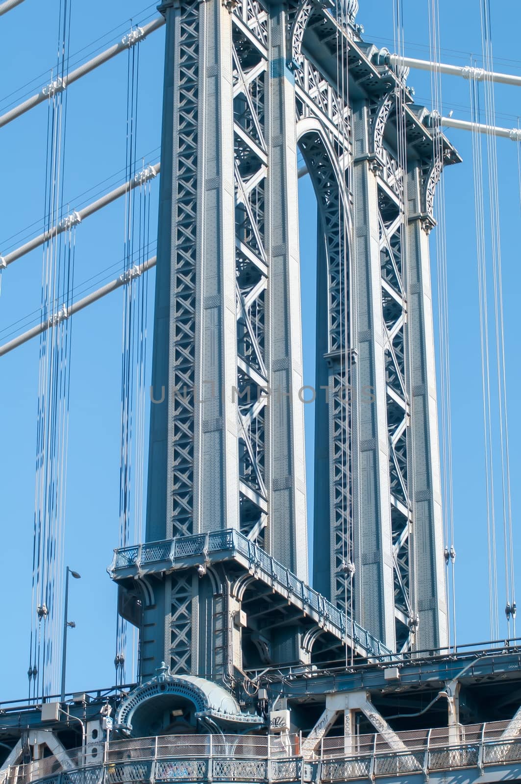 new york city manhattan bridge and skyline