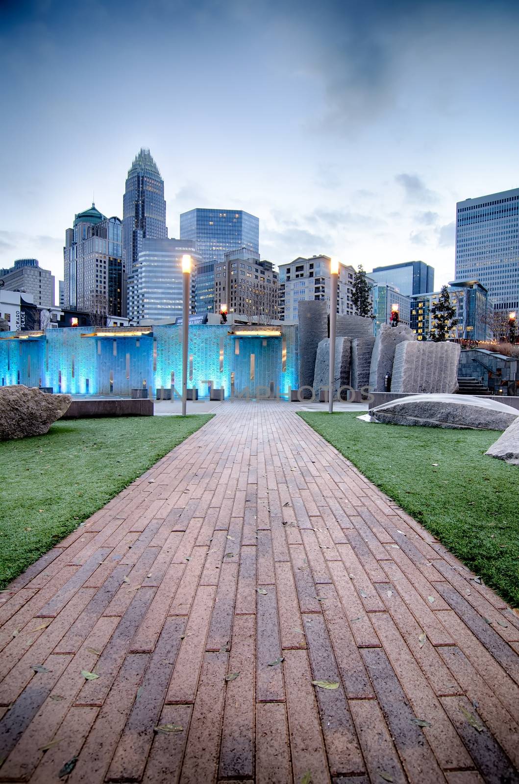  new Romare-Bearden park in uptown Charlotte North Carolina